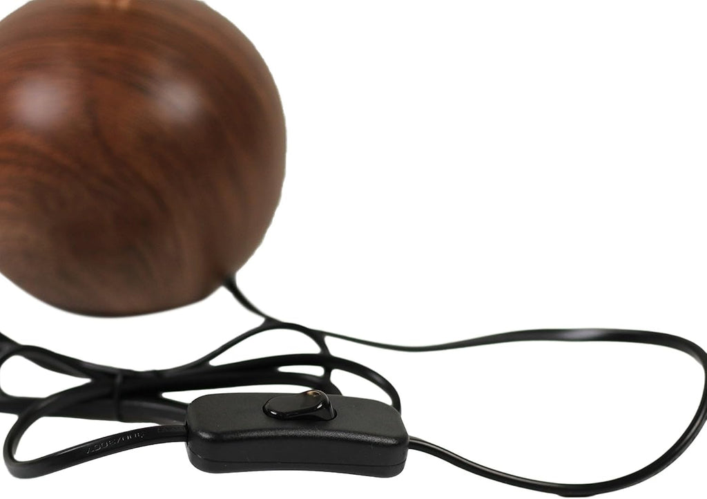 iHavora Ceramic Globe Table Lamp – Walnut Base, Beige Shade