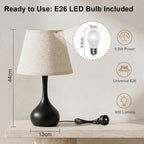 iHavora Touch Bedside Table Lamp – 3-Way Dimmable with Fabric Shade