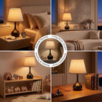 iHavora Touch Bedside Table Lamp – 3-Way Dimmable with Fabric Shade